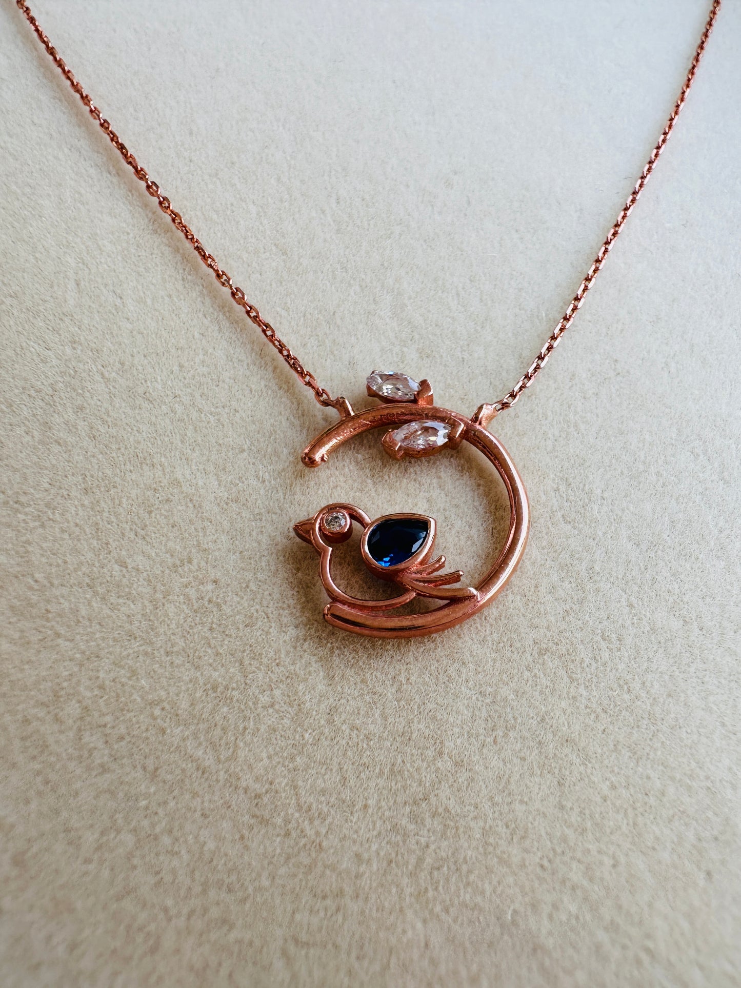 Vera Sapphire Bird Necklace