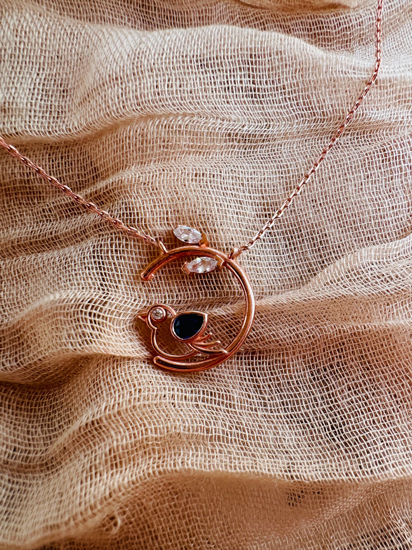 Vera Sapphire Bird Necklace