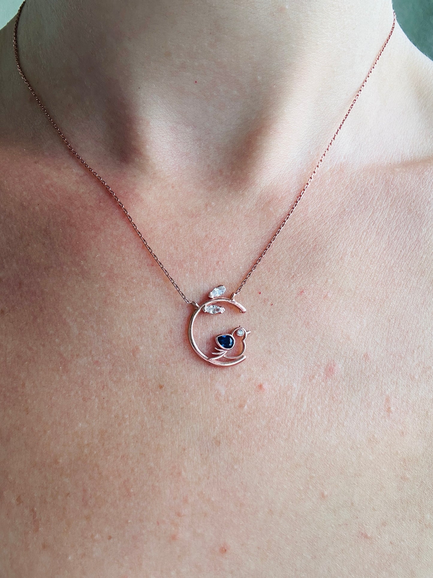 Vera Sapphire Bird Necklace