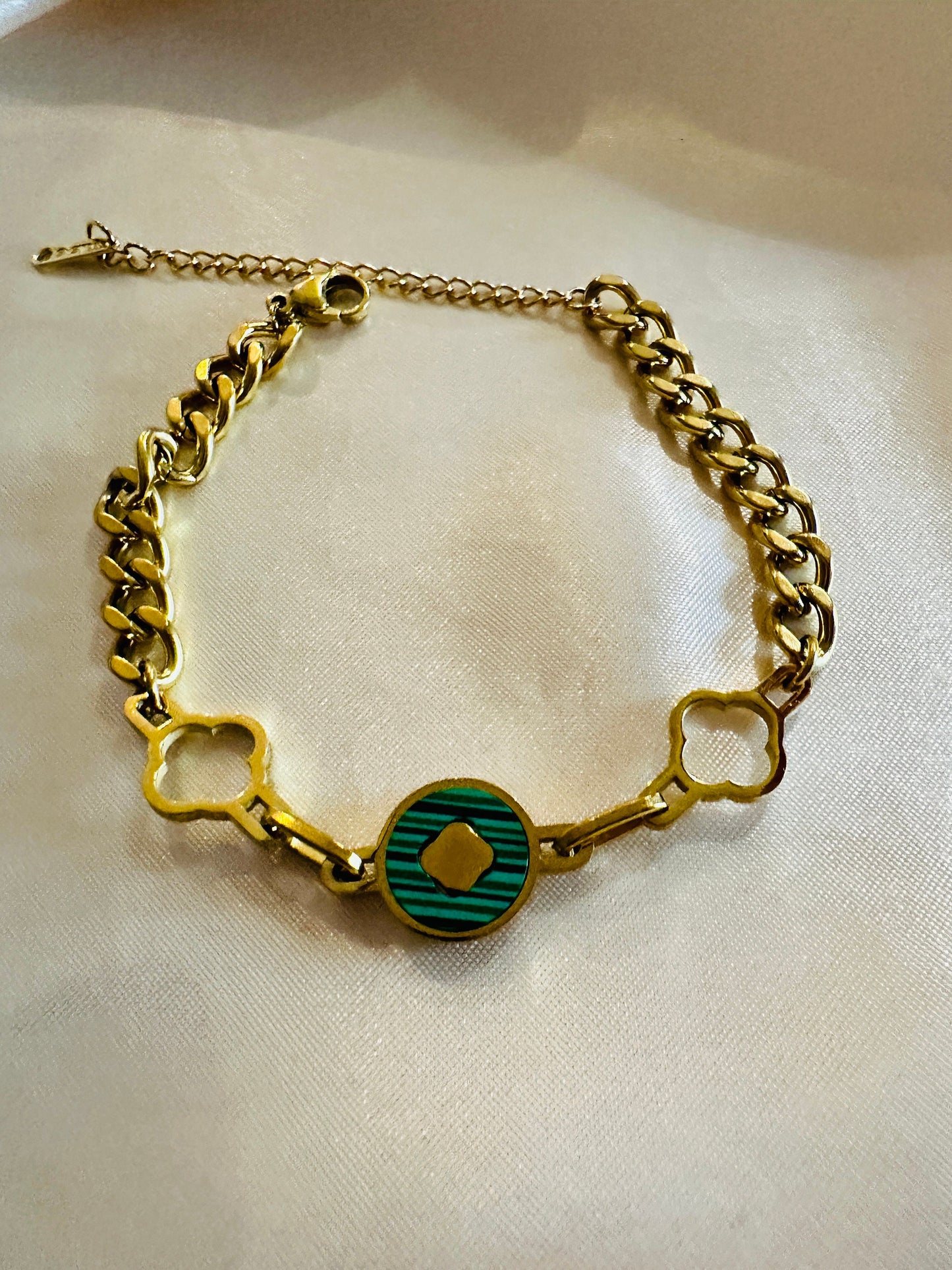Green Clover Gold Bracelet