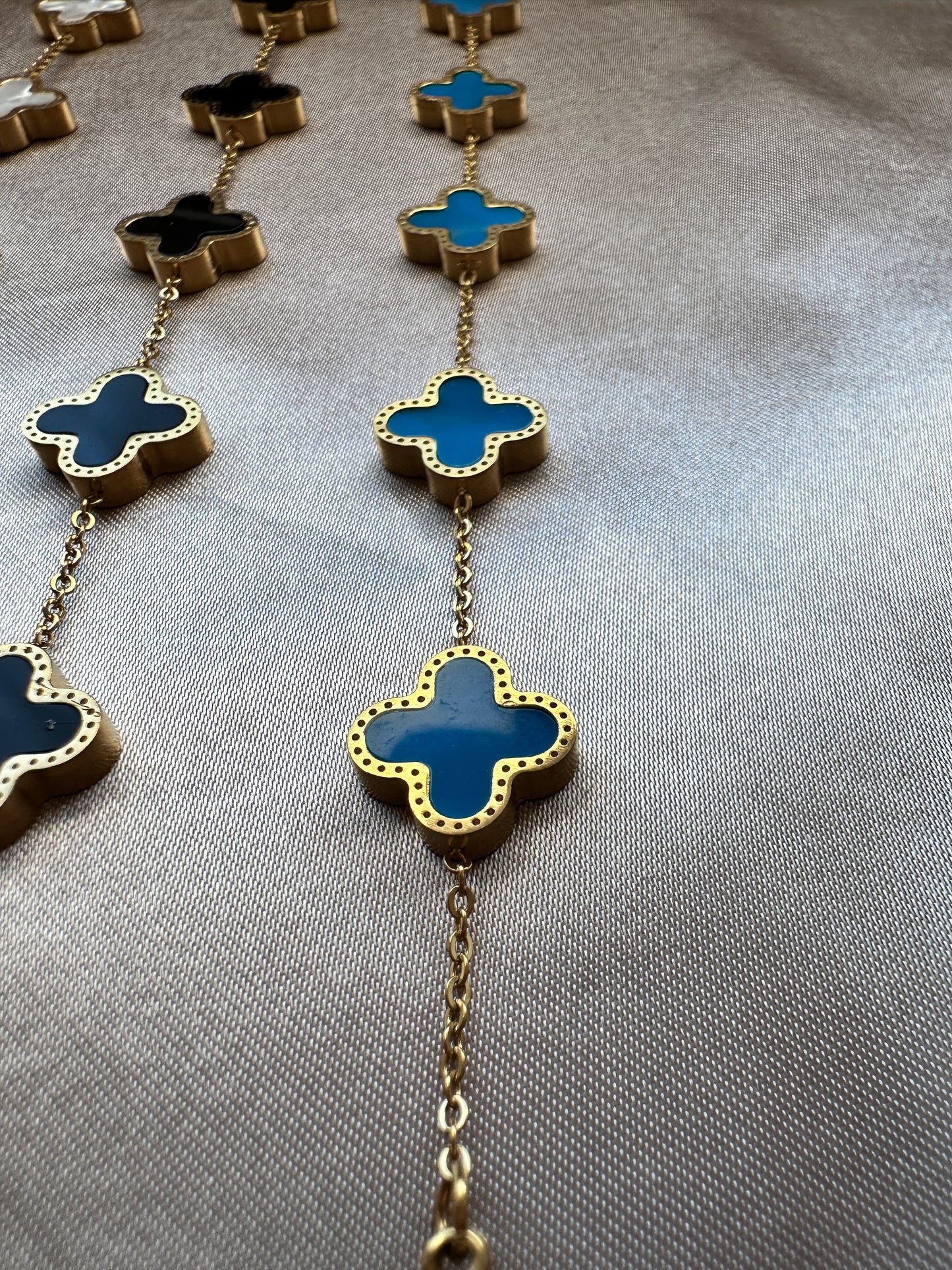 Four Leaf Clover Bracelet Blue