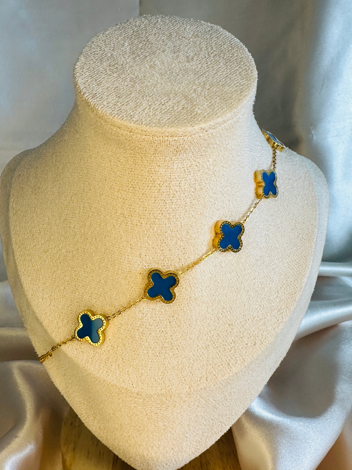 Four Leaf Clover Bracelet Blue