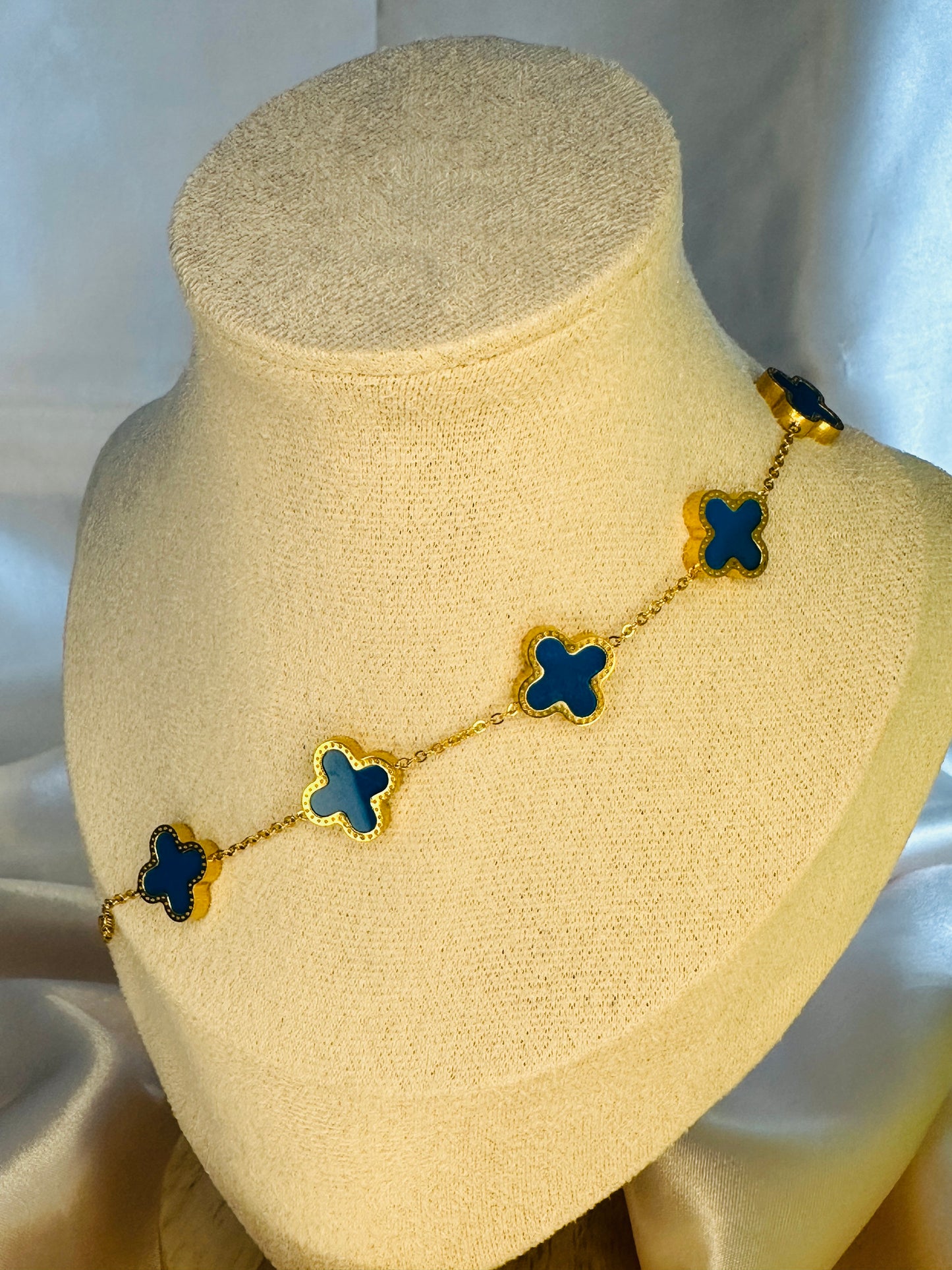 Four Leaf Clover Bracelet Blue
