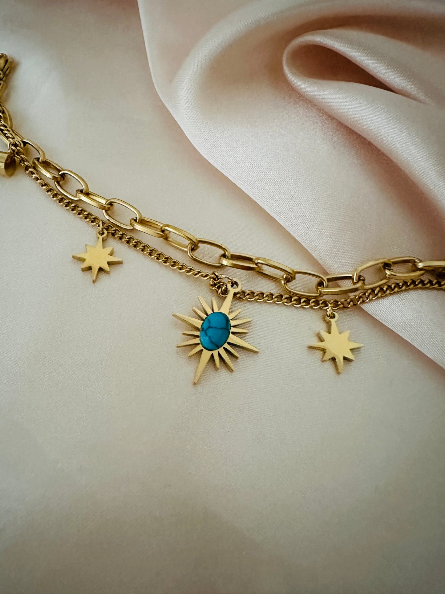 Blue North Star Gold Bracelet