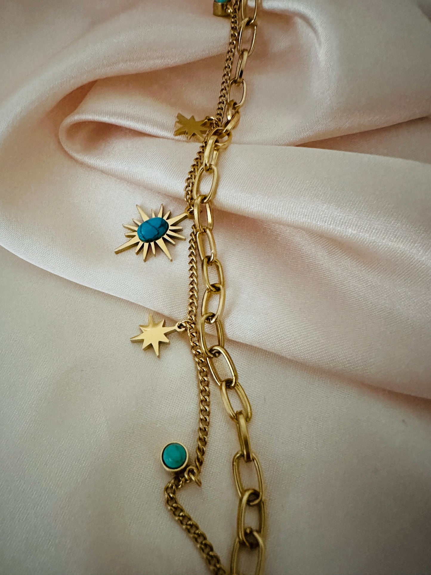 Blue North Star Gold Bracelet