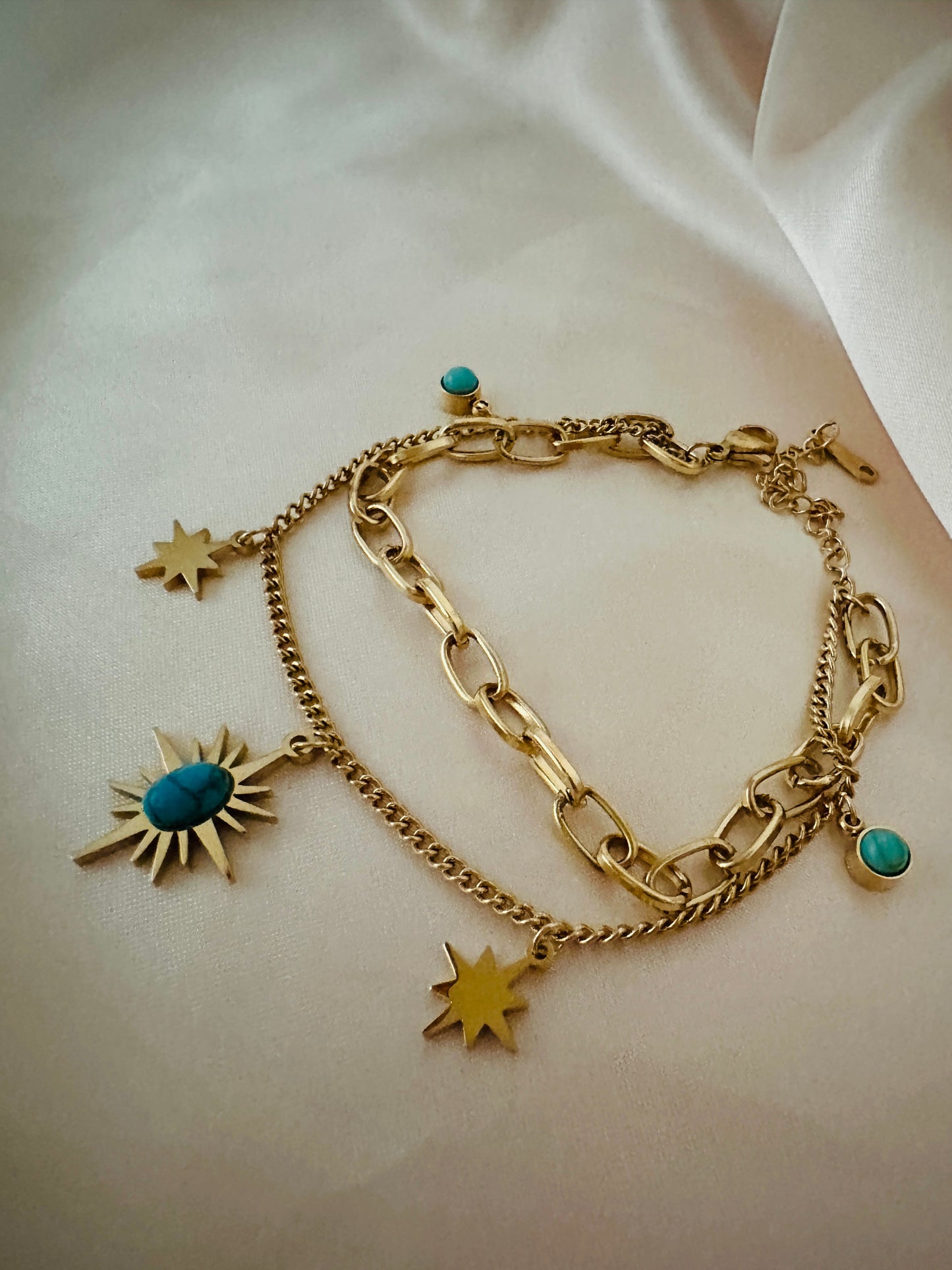 Blue North Star Gold Bracelet
