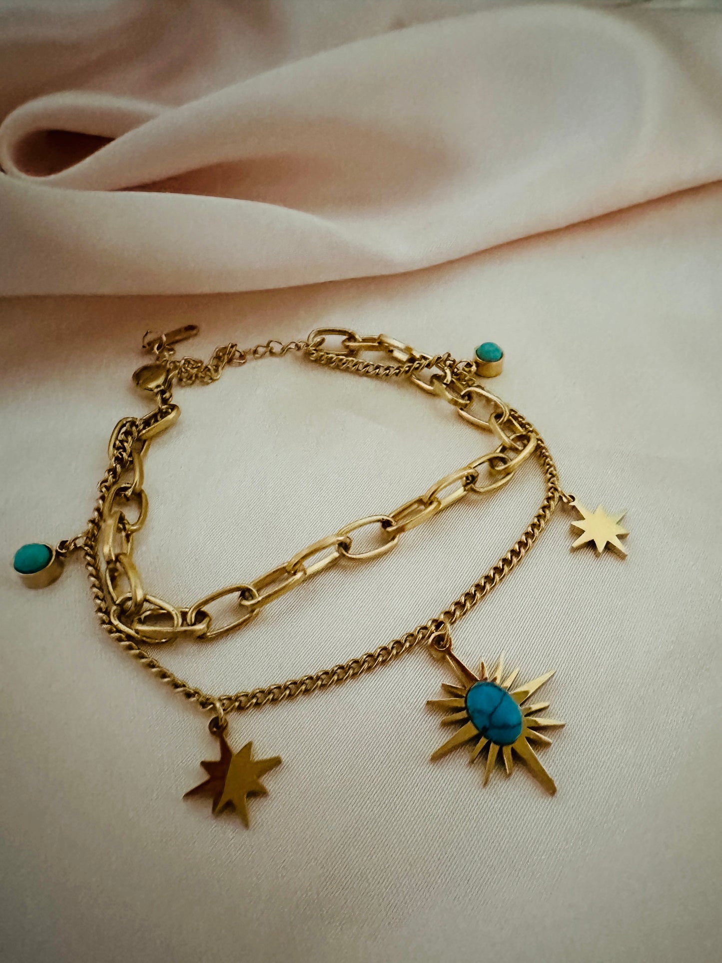 Blue North Star Gold Bracelet