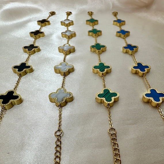 Four Leaf Clover Bracelet Black