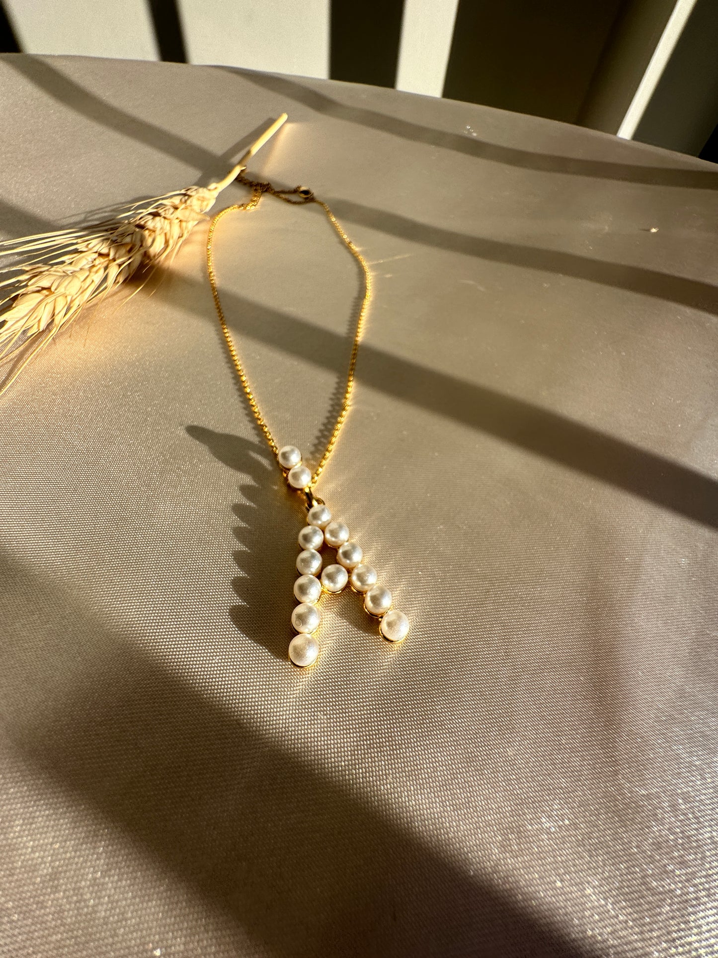 Pearl A Letter Necklace