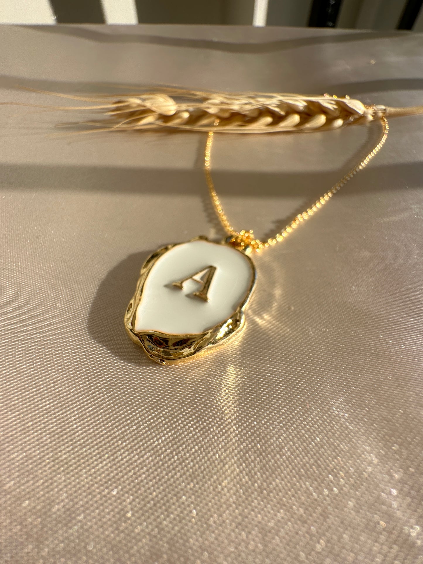 White-Gold A Letter Necklace
