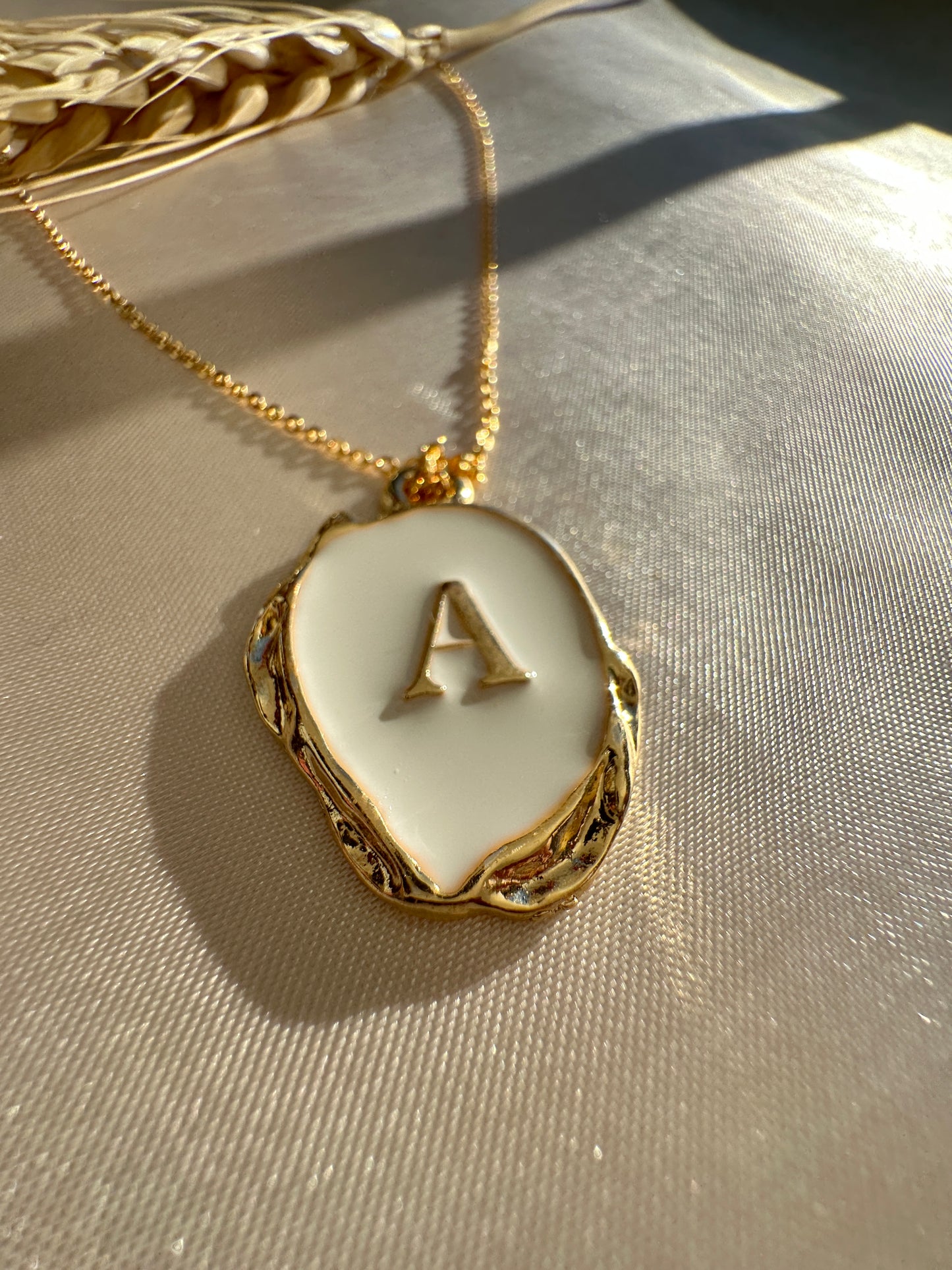 White-Gold A Letter Necklace