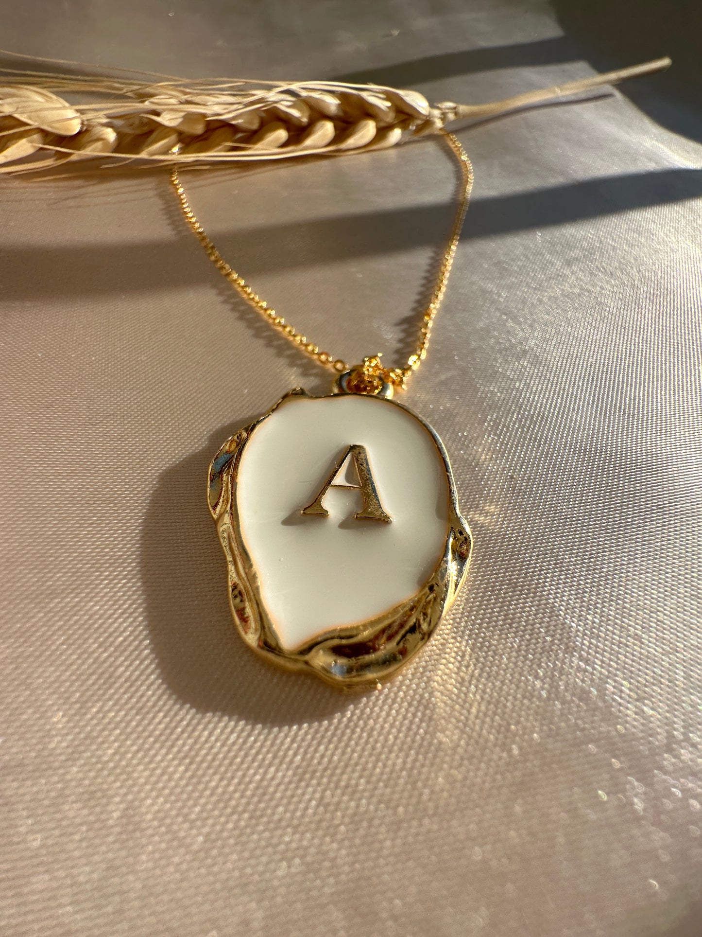 White-Gold A Letter Necklace