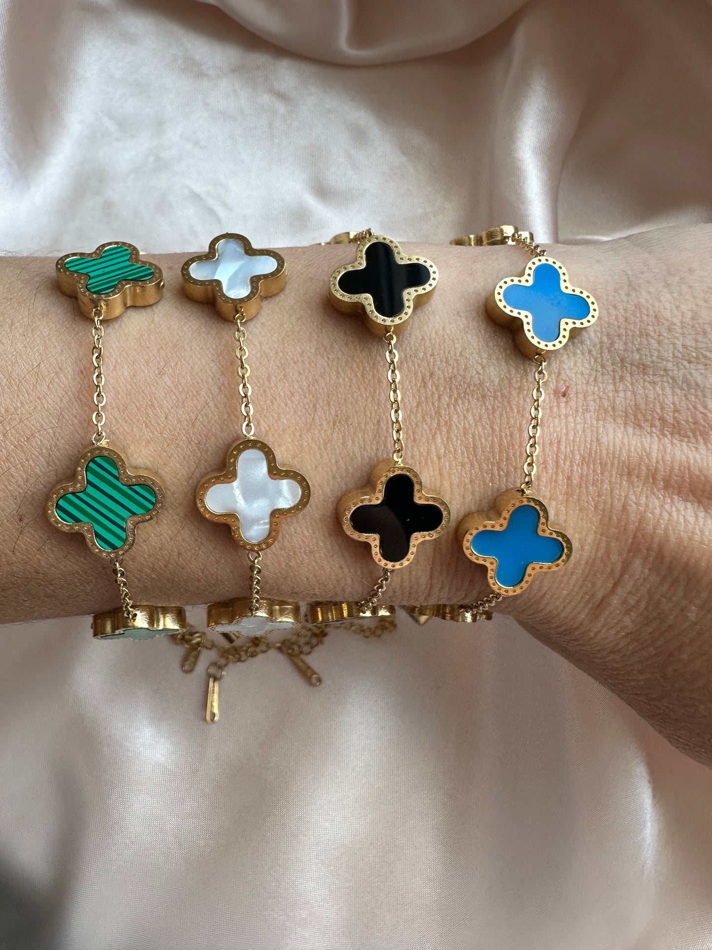 Four Leaf Clover Bracelet Pearl