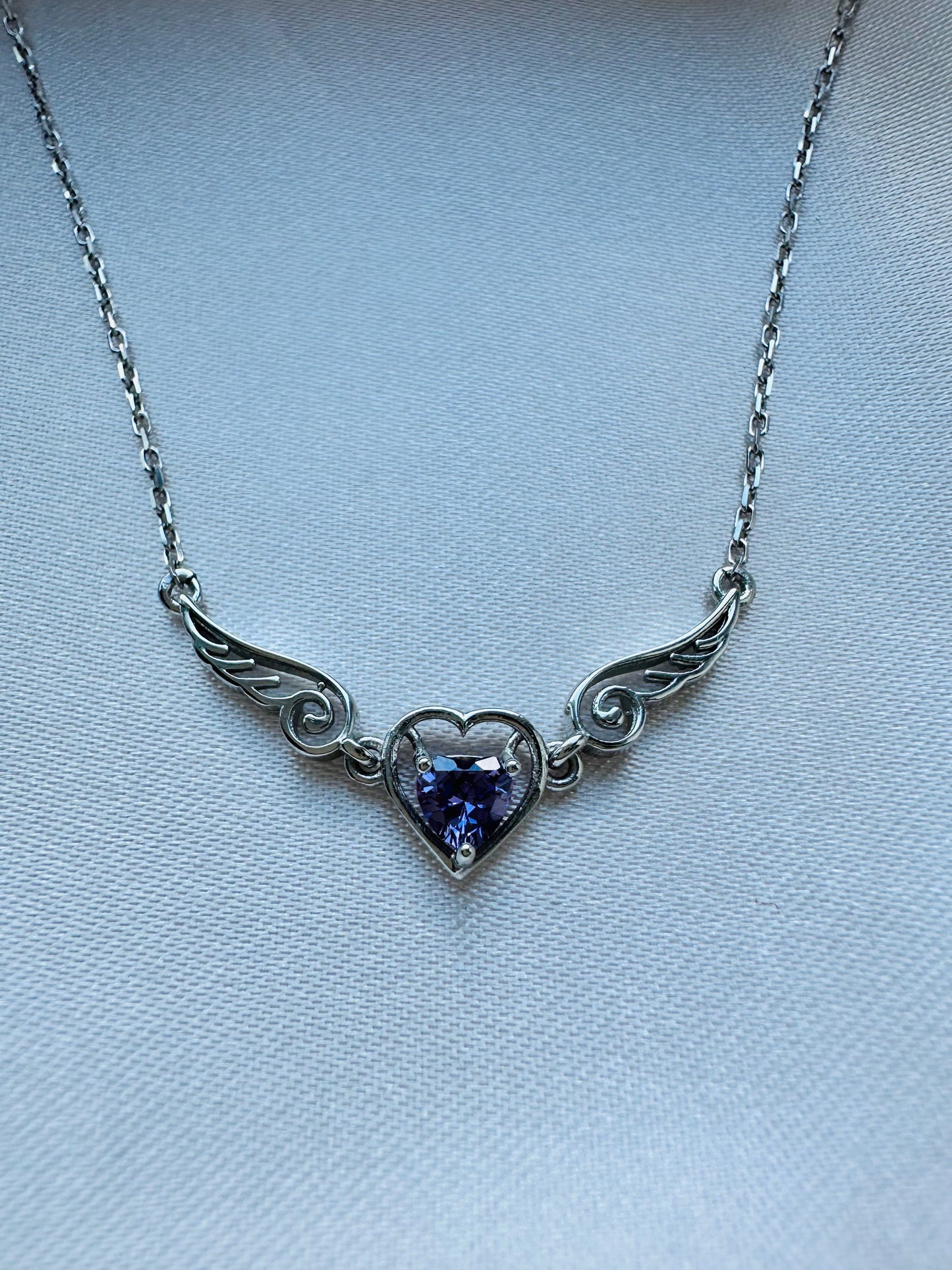 Amy Amethyst Angel Wing Heart Bracelet
