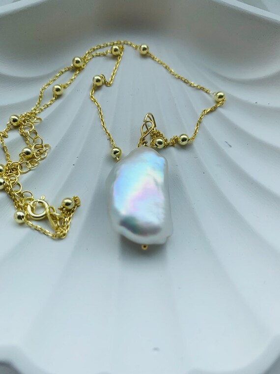 Cara Baroque Pearl Gold Necklace with earrings option