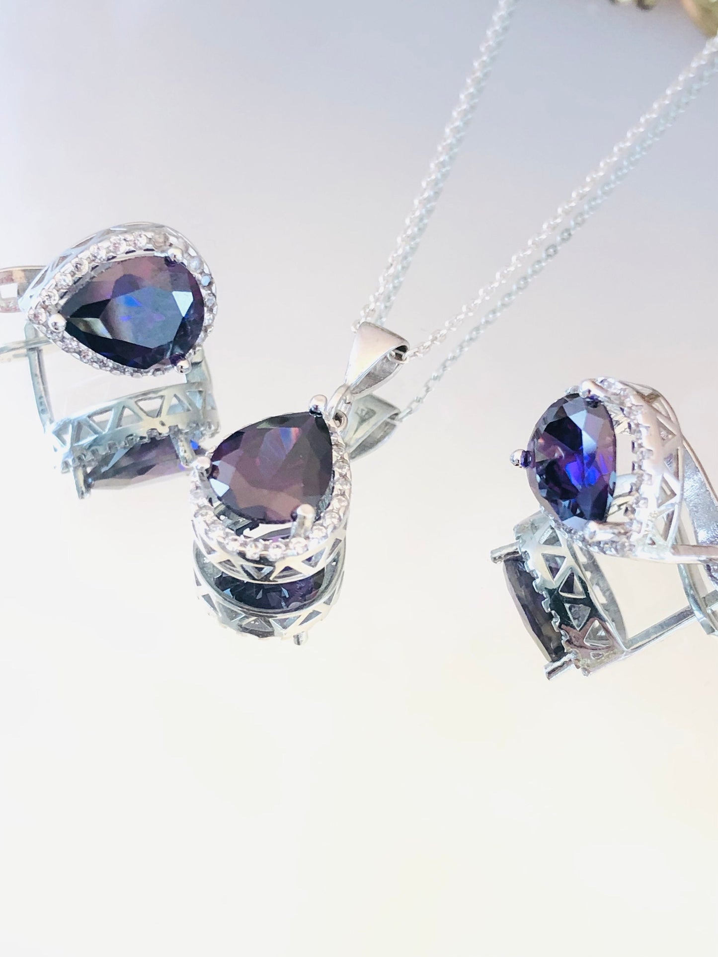 Emily Amethyst Necklace and Earring Set