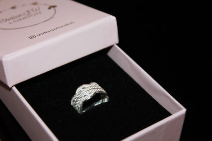 Handmade Chunky Sterling Silver Boho Ring - Adjustable Size 6-8