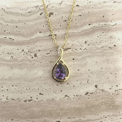 Amethyst Infinity Necklace -February Birthstone Pendant - Gift For Her