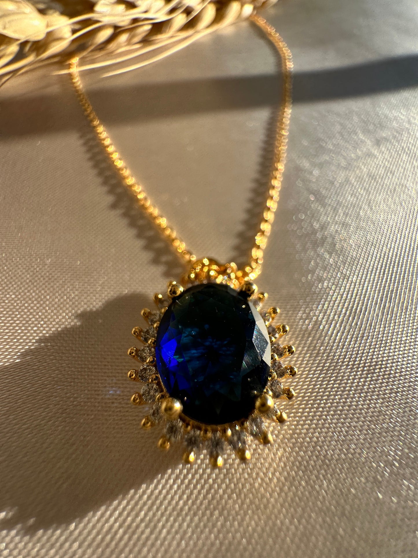 Gold Sapphire Necklace