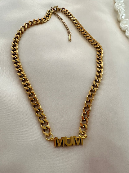 Personalized Gold Initial Necklace - Curb Chain