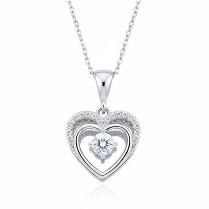 Dainty Sterling Silver Heart Necklace - Open Heart Pendant Jewelry