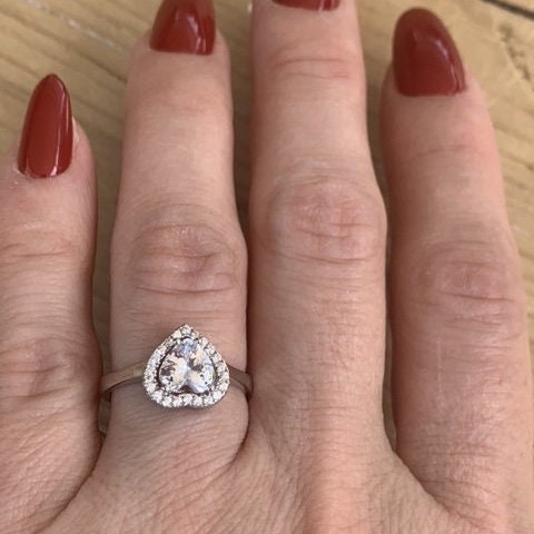 925 Sterling Silver Heart Zircon Promise Ring - Adjustable & Lovely Gift for Her