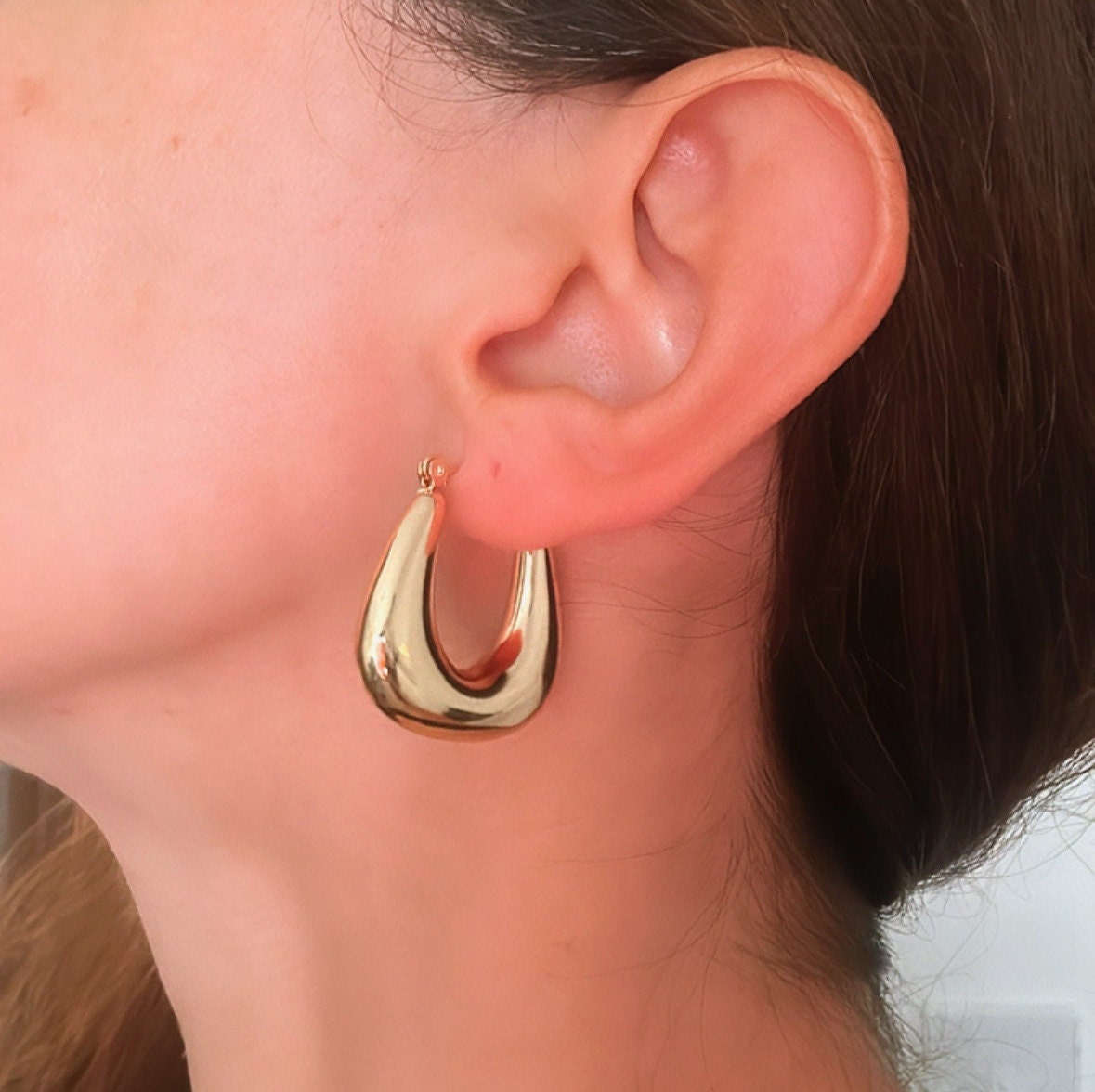 Gold Geometric Hoop Earrings