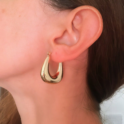 Gold Geometric Hoop Earrings