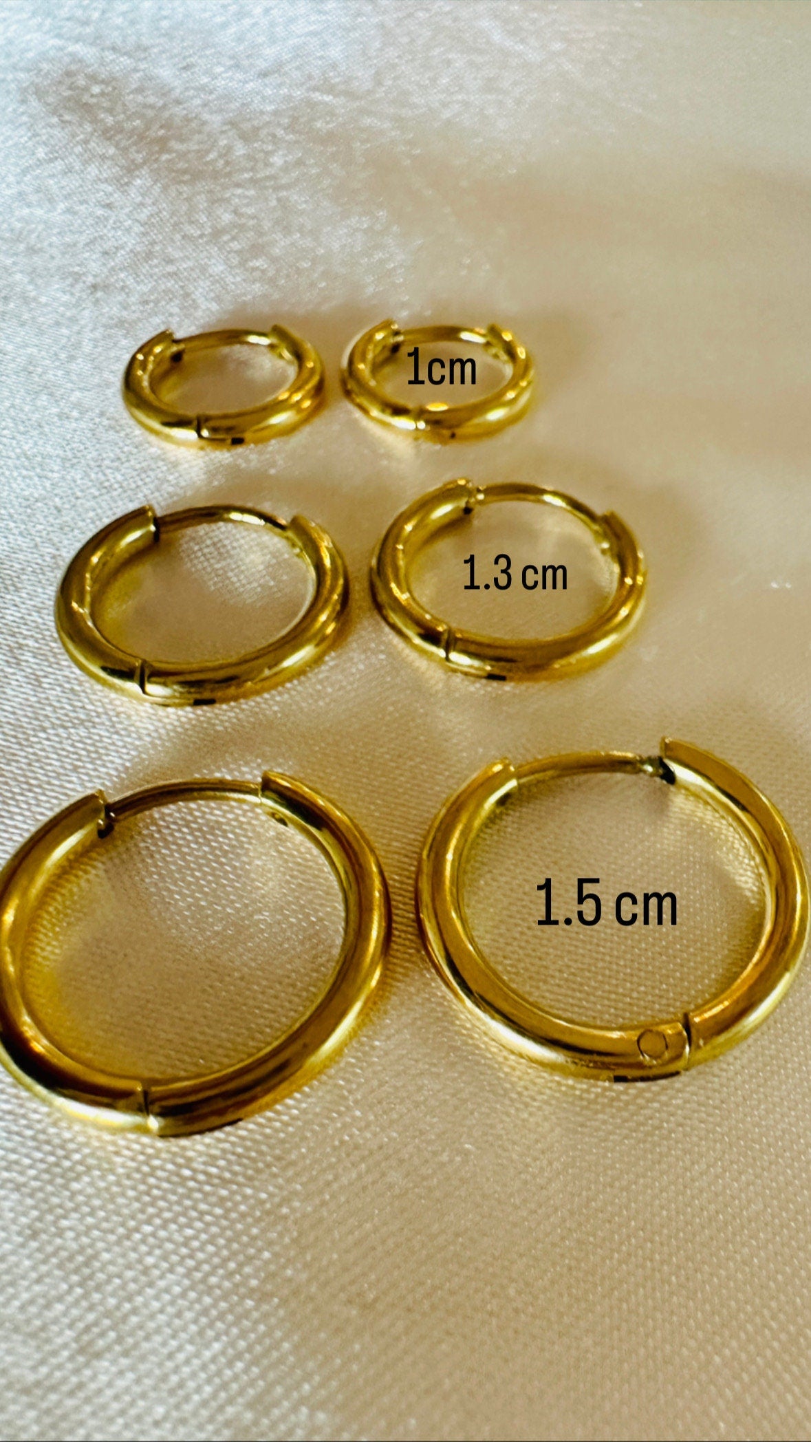 Minimalist Gold Hoop Earrings: 18K Plated Steel, Hypoallergenic