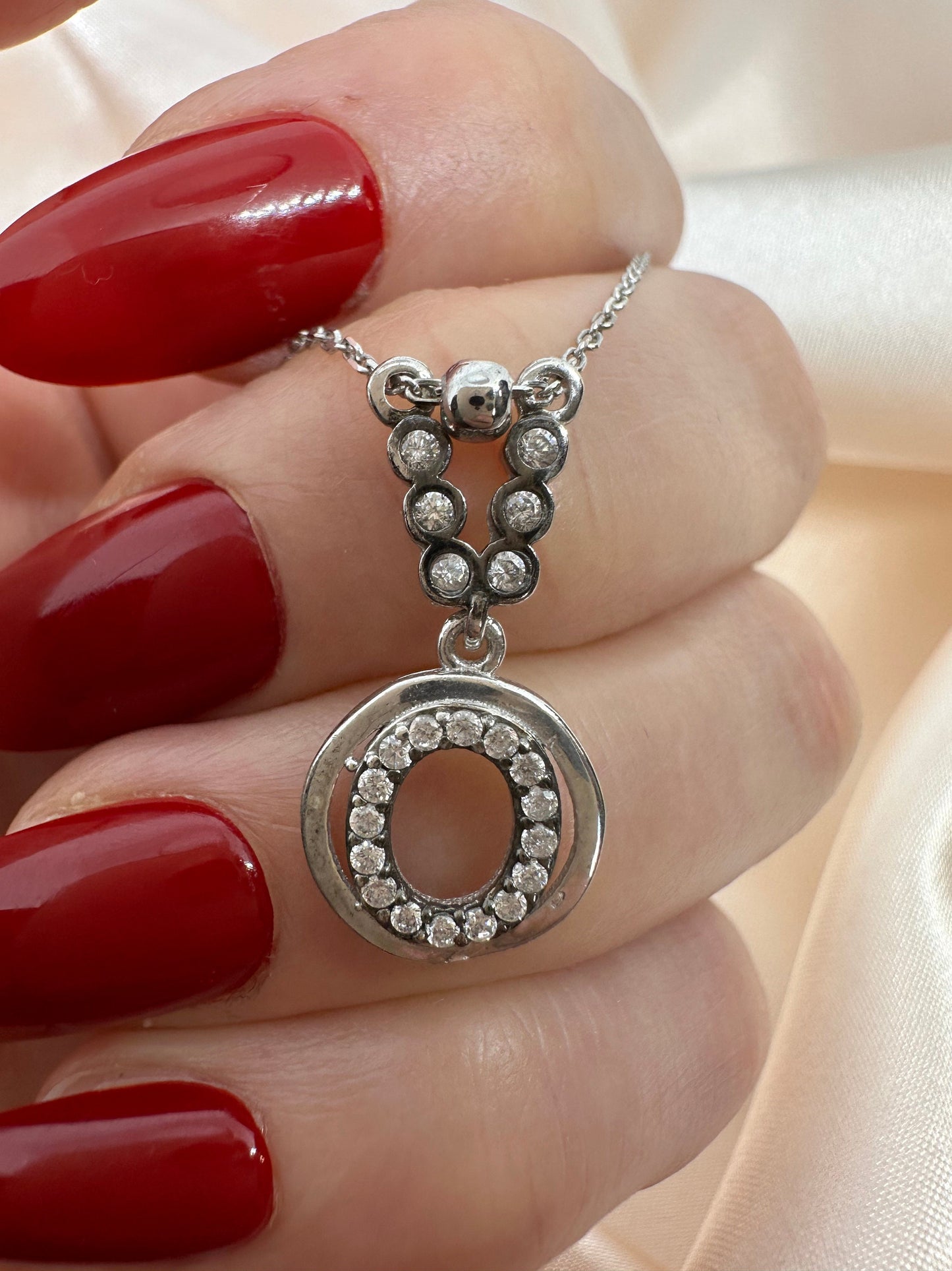 Sterling Silver R Necklace - Personalized Zircon Letter Jewelry