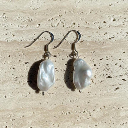 Handcrafted Sterling Silver Baroque Pearl Necklace & Earrings Set