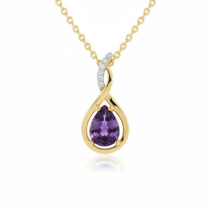 Gold Vermeil Amethyst Infinity Necklace -February Birthstone Pendant