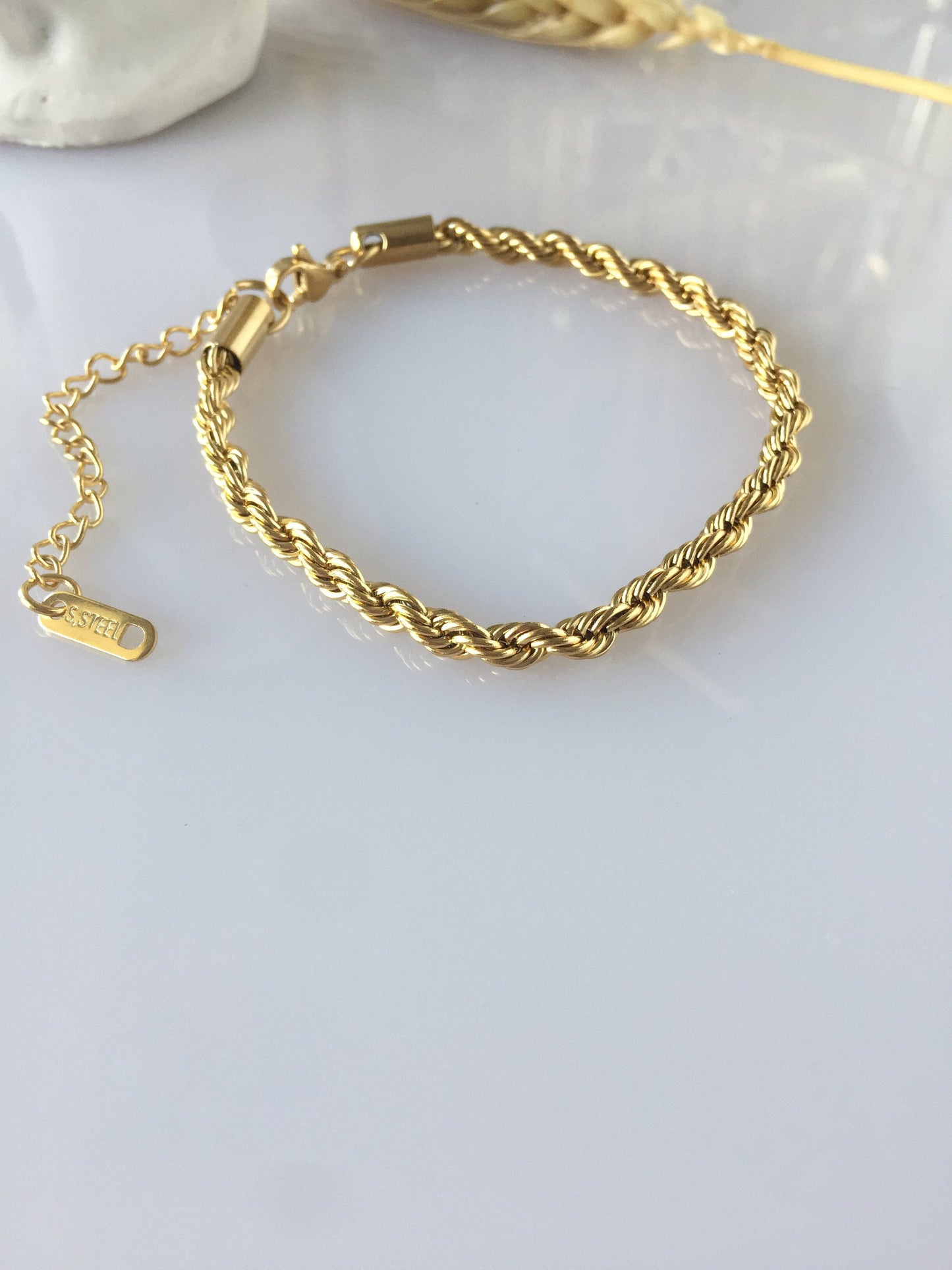 Gold Rope Chain Necklace: 18Ct PVD Stainless Steel, Hypoallergenic