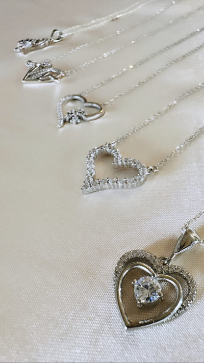 Heart-Shaped Zircon Pendant Necklace - Handmade with Love