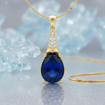 Sapphire Gold Vermeil Necklace - September Birthstone Jewelry