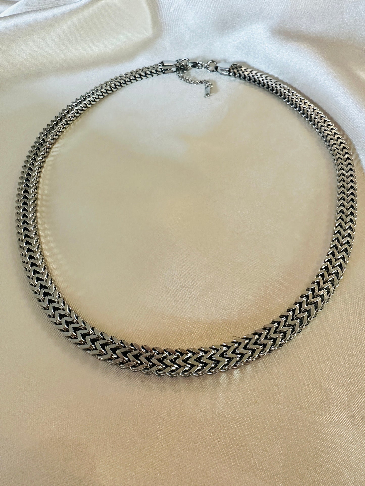 Stainless Steel Chain Necklace for Men - Silver Tone, 45cm