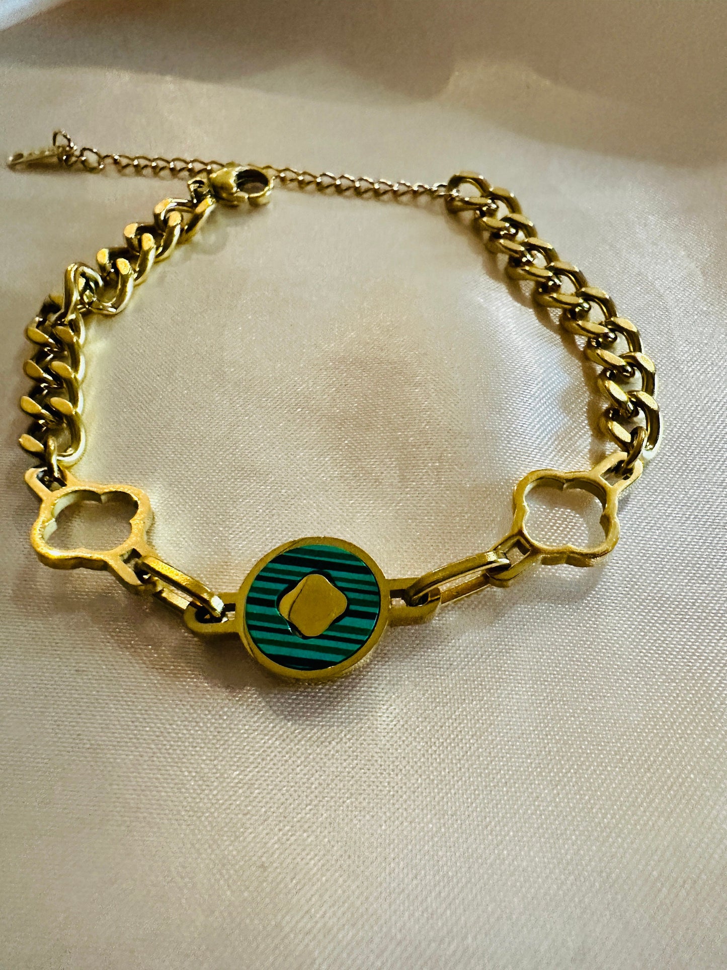 Green Clover Gold Bracelet