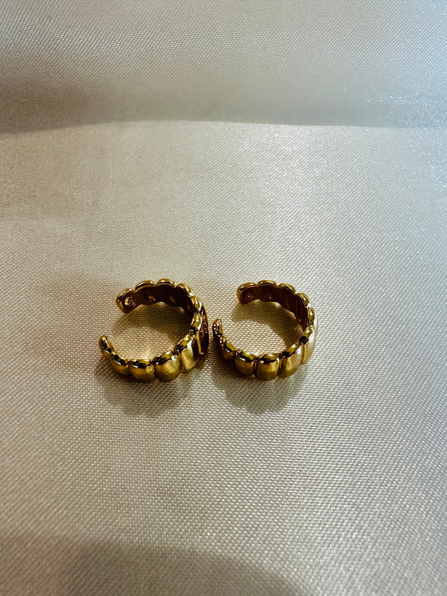 Gold Twisted Ear Cuff: Non Pierced Huggie Earring