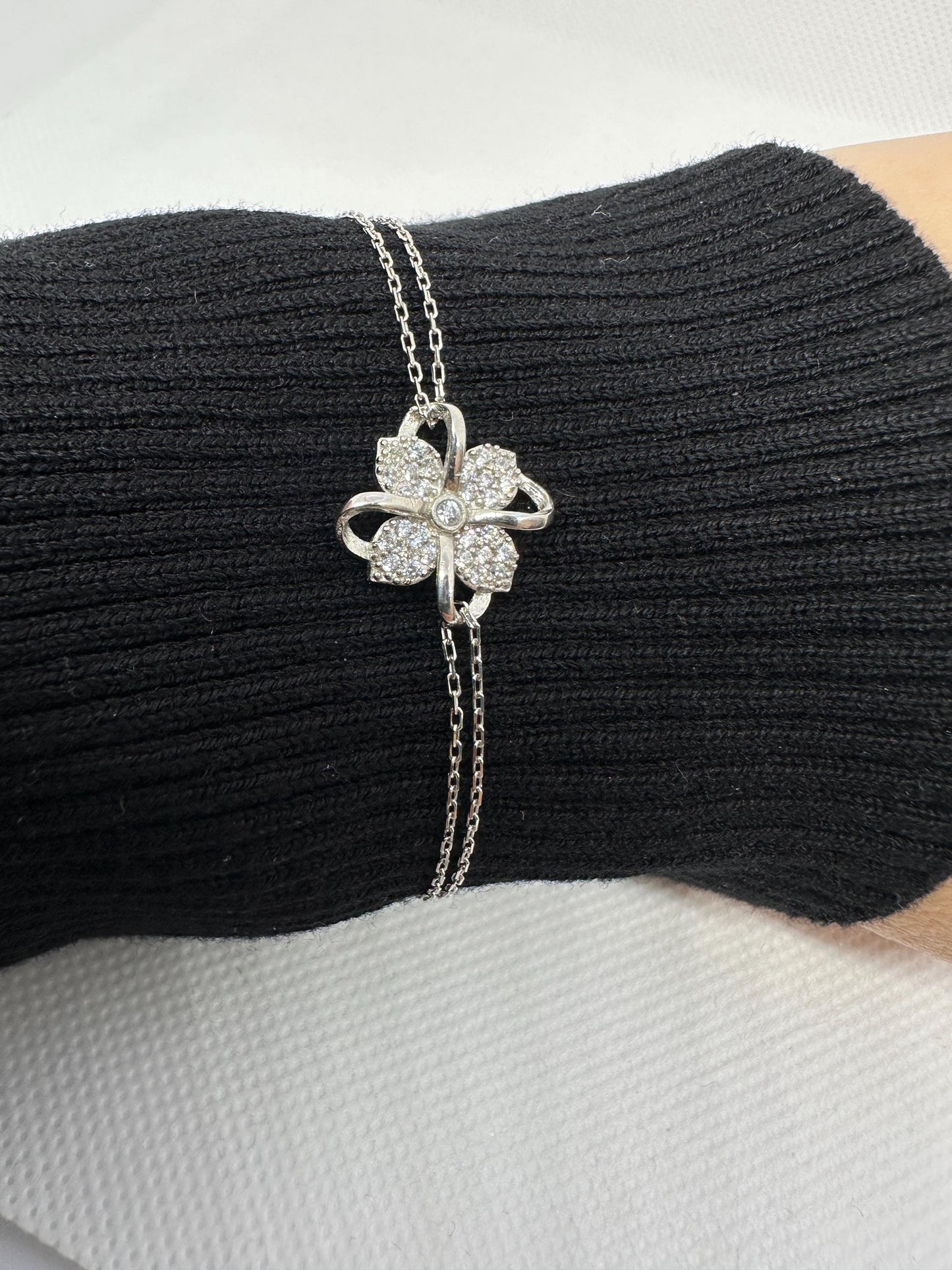 Sterling Silver Clover Bracelet