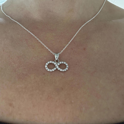Infinity Zircon Sterling Silver Necklace -