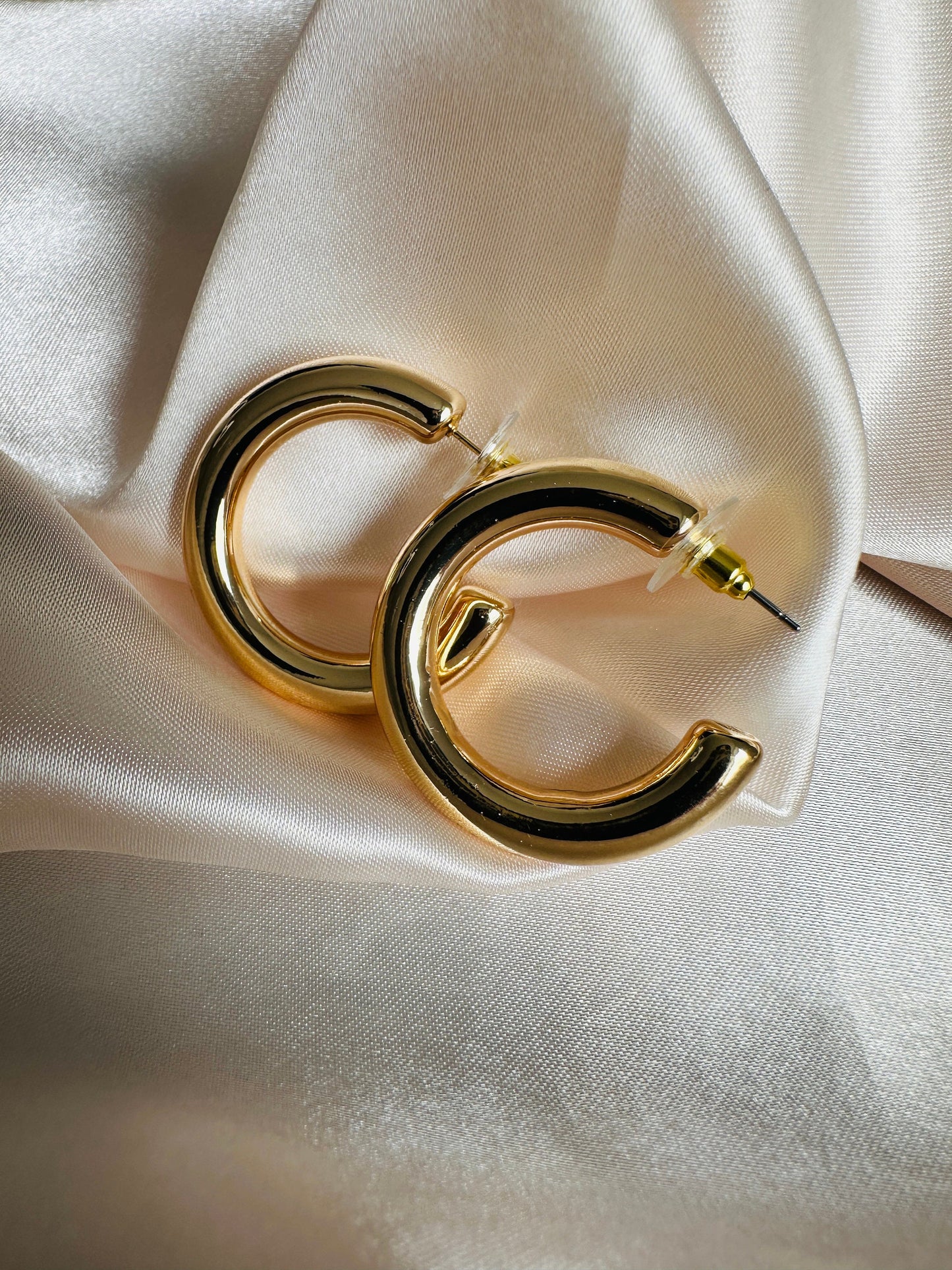 Cordelia Gold Hoop Earrings: 18Ct PVD Plated Brass, 2cm