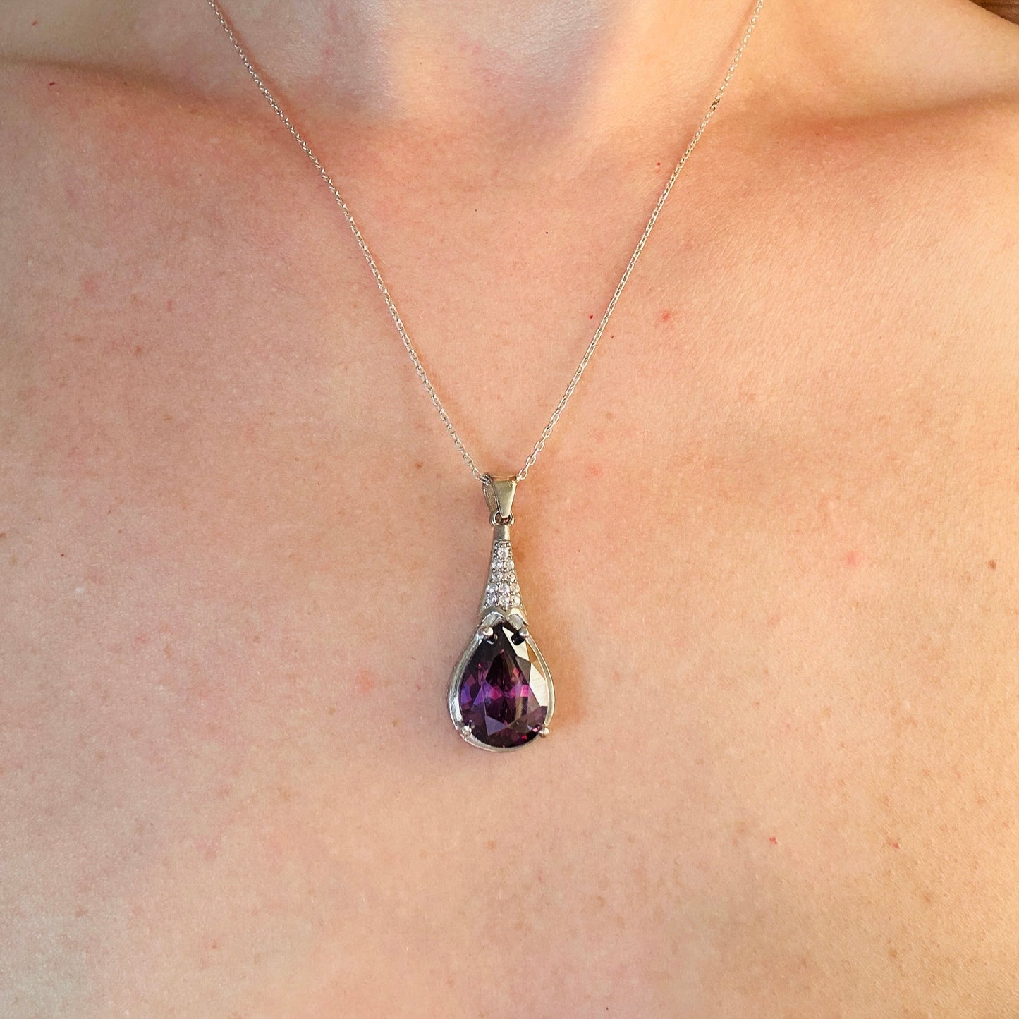 Quinn Amethyst Teardrop Necklace