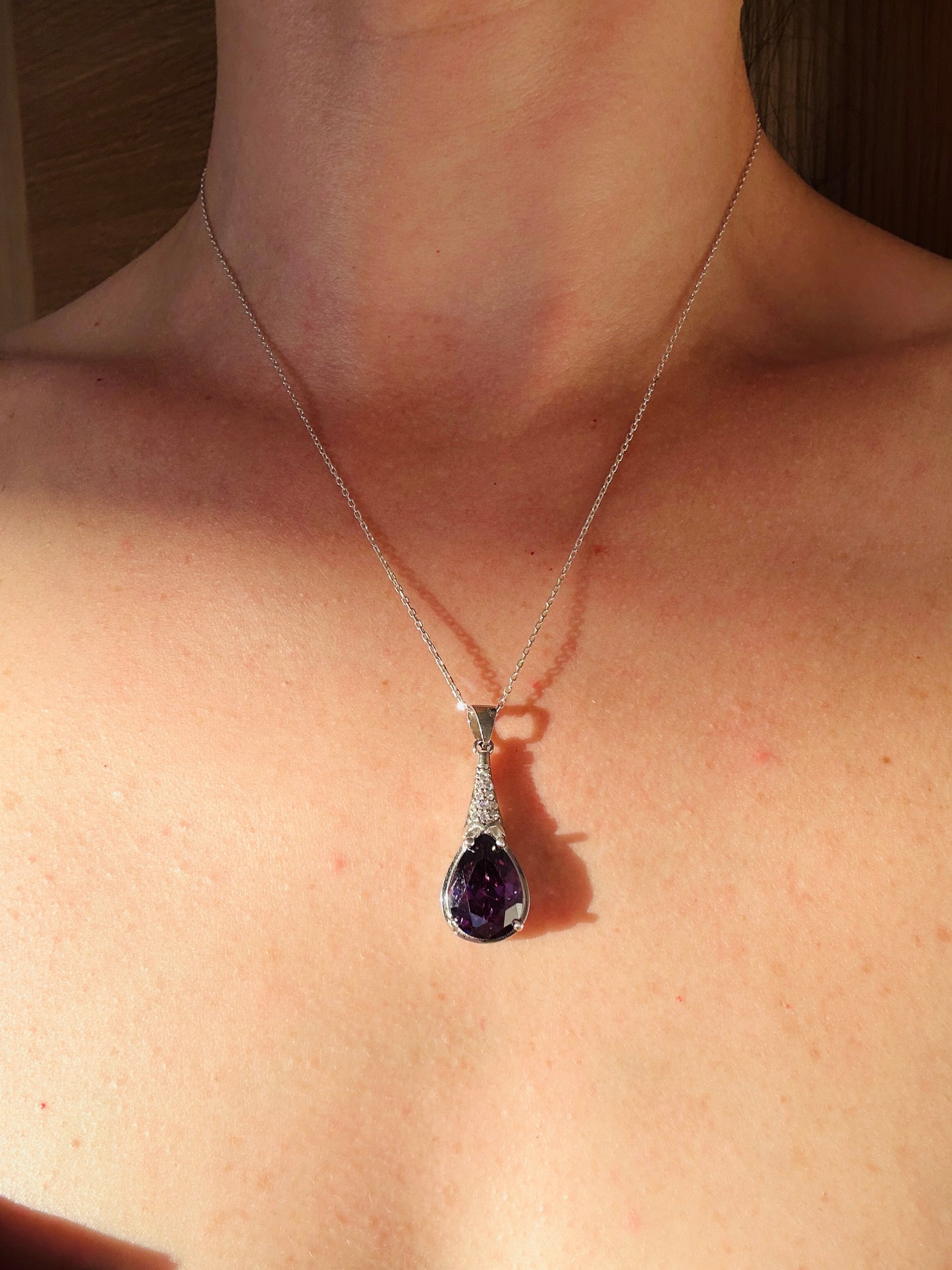 Quinn Amethyst Teardrop Necklace