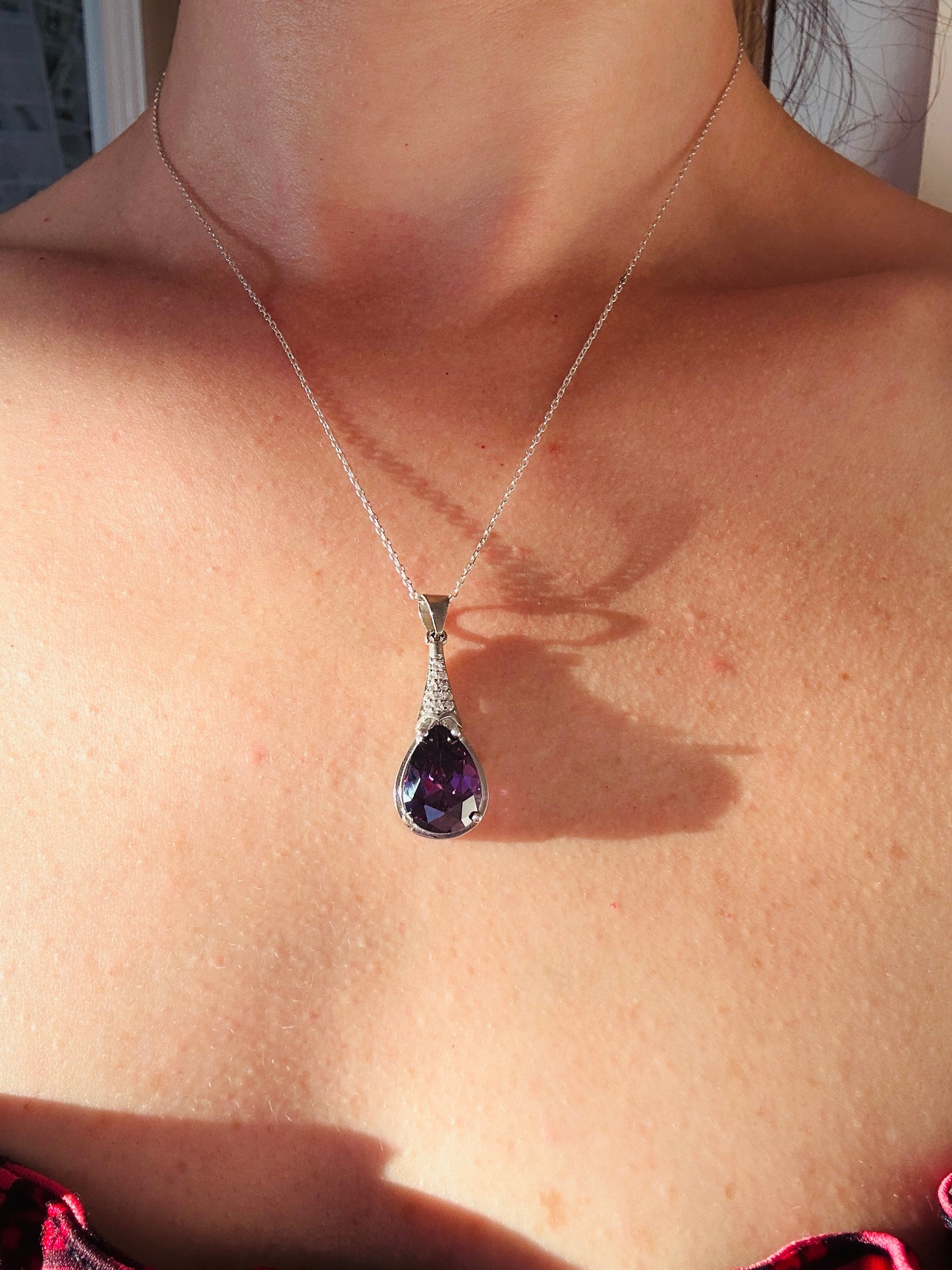 Quinn Amethyst Teardrop Necklace