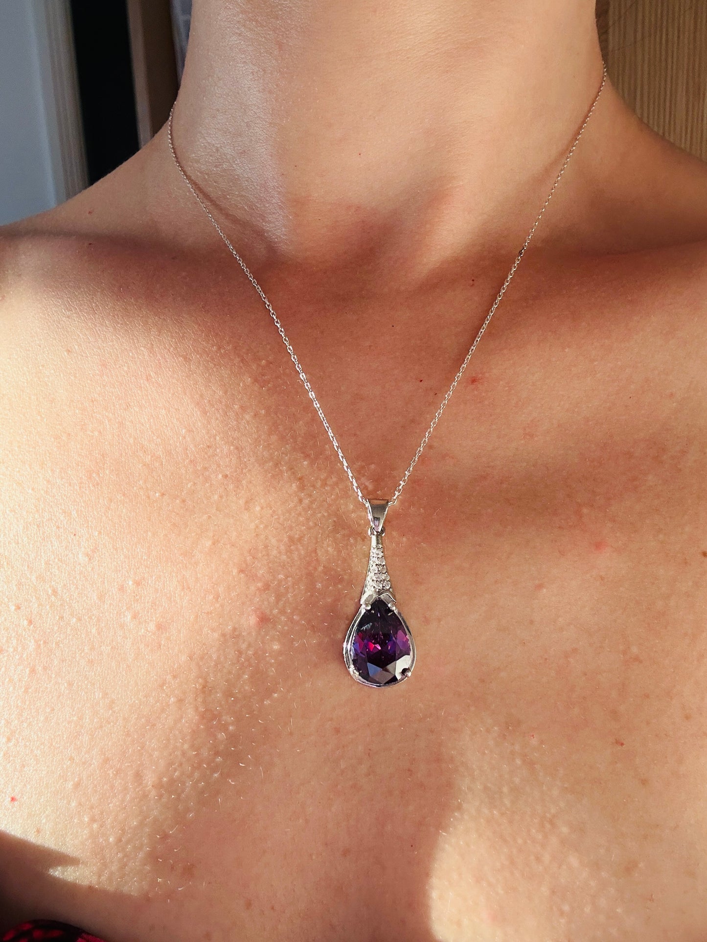 Quinn Amethyst Teardrop Necklace