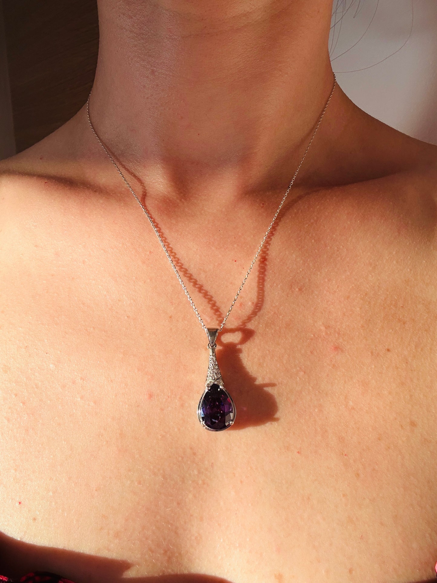 Quinn Amethyst Teardrop Necklace