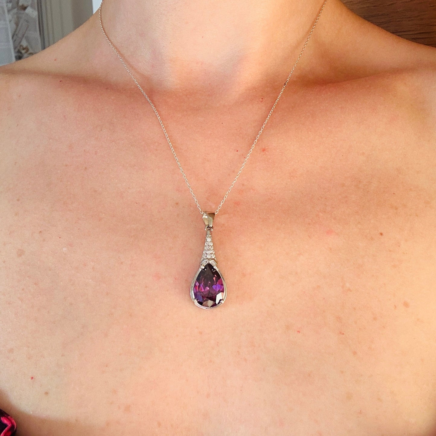 Quinn Amethyst Teardrop Necklace