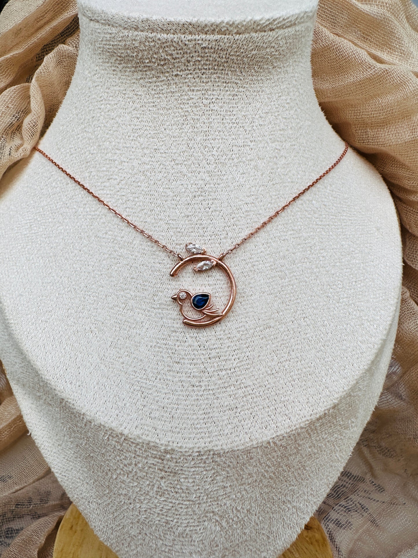 Vera Sapphire  Bird  Necklace