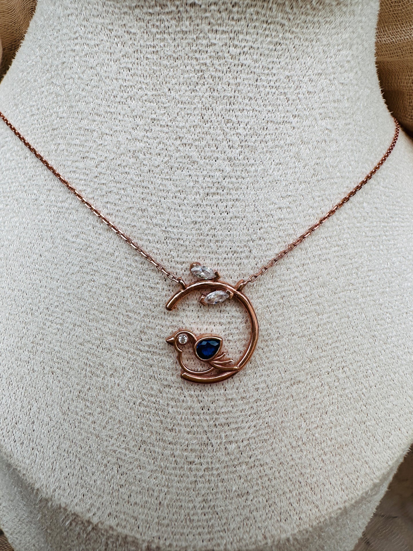 Vera Sapphire  Bird  Necklace