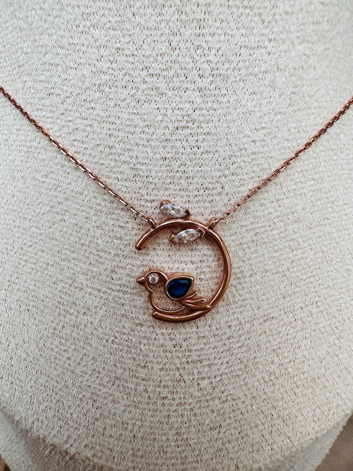 Vera Sapphire  Bird  Necklace